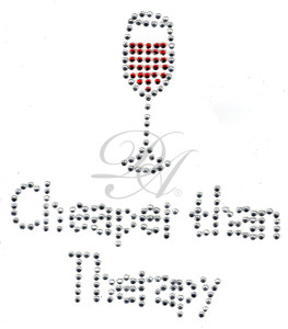 Ovrs3513 - Cheaper Than Therapy w/ Wine Glass - ON SALE!