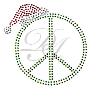 Ovrs2419 - Peace Sign w/ Santa Hat. ON SALE!