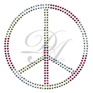 Ovrs023L - Clear, Pink, & Lt. Yellow Peace Sign