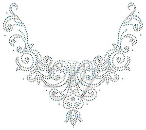 Ovrs7102R - Swirl Leaf Round Neckline