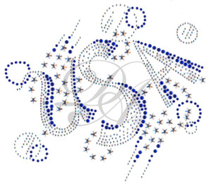 Clear & Blue with Silver Stars