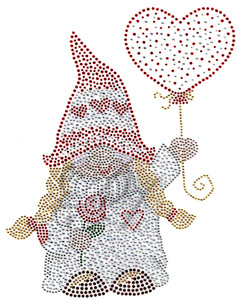Ovrs8018 - Girl Gnome With Heart Balloon - ON SALE!