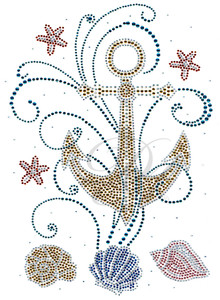 Ovrs8267 - Anchor with Swirls and Shells