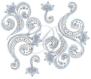 Ovrs8368- Stencil Swirl & Flower