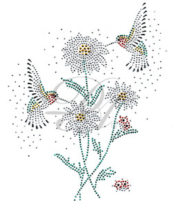 Ovrs6171 - Hummingbirds with Daisies 
