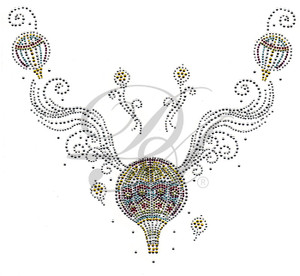 Ovrs420 - Air Balloon V Neckline with Matching Accent Pieces