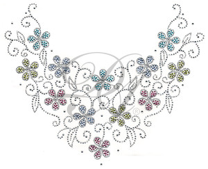 Ovrs5132 - Five Petal Flower Round Neckline