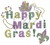 Ovrs5907 - Happy Mardi Gras w/ Mask, Beads, & Fleur-de-Lis - ON SALE!