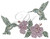 Ovrs6170 - Pair of Hummingbirds with Pink Cayennes - ON SALE! 