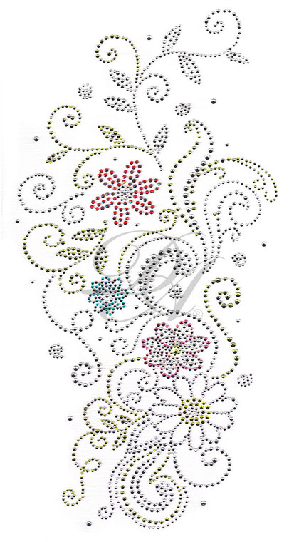 Ovrs612 - Multi Flowers & Swirls Decor