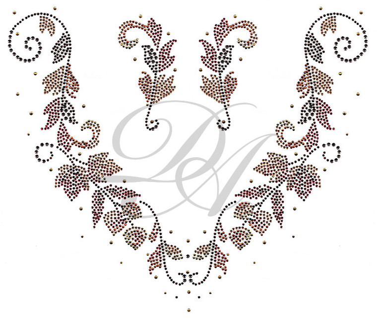 Ovrs4721- Fall Leaves with Accent Pair V Neckline 