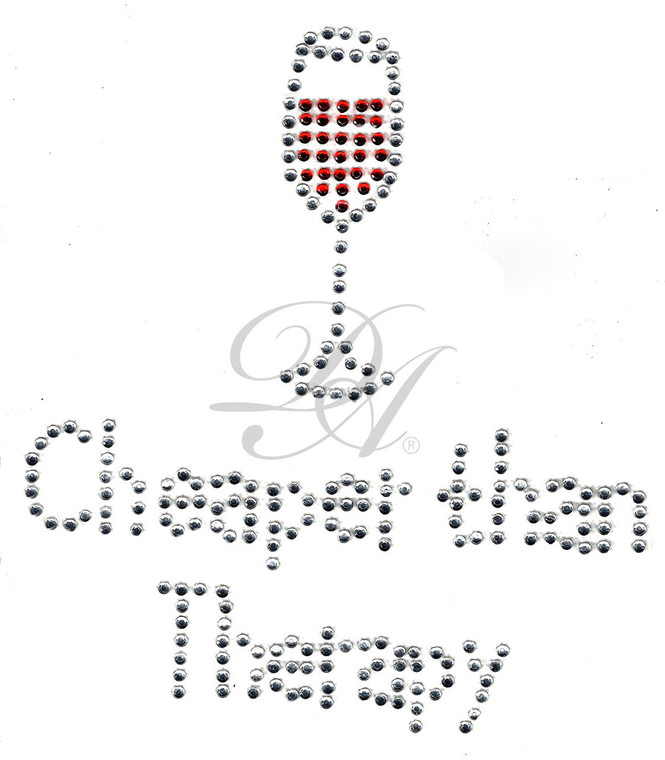Ovrs3513 - Cheaper Than Therapy w/ Wine Glass - ON SALE!
