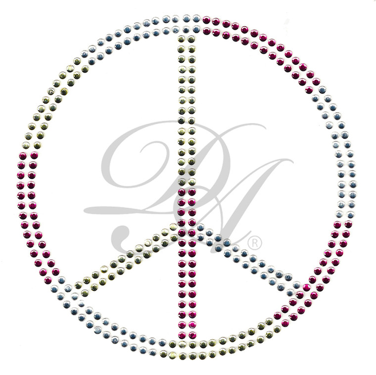 Ovrs023L - Clear, Pink, & Lt. Yellow Peace Sign