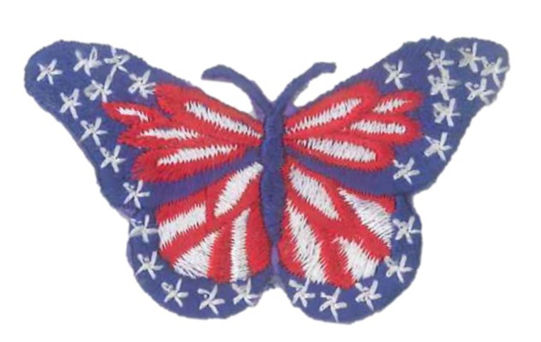 Ov10424 - Patriotic Open Wing Butterfly