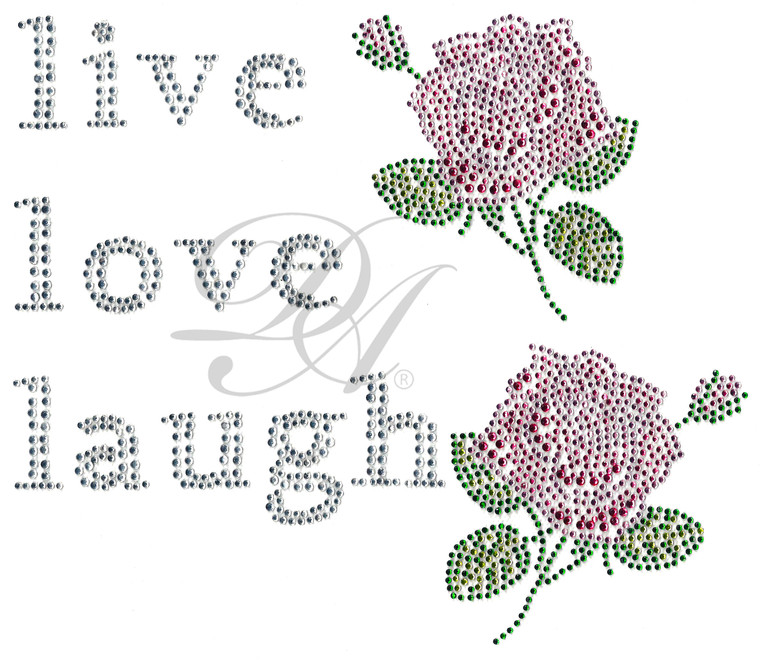 Ovrs7536 - Live, Love, Laugh with 2 Roses