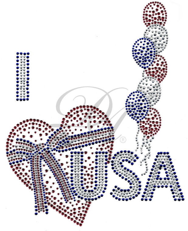 Ovr66 - USA Heart with Balloons  -  ON SALE!