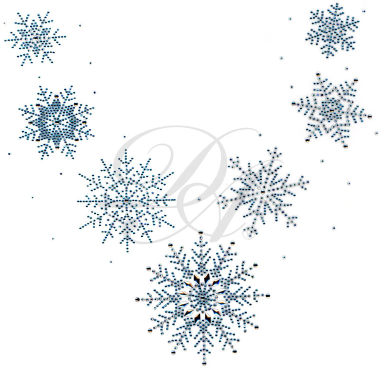Ovrs8413 - Crystal Snowflakes V-Neckline