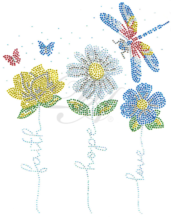 Ovrs8461 - Faith Hope Love Flowers with Dragonfly