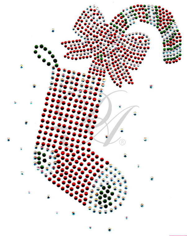 Ovrs5356 - Christmas Sock with Candy Cane  - ON SALE!