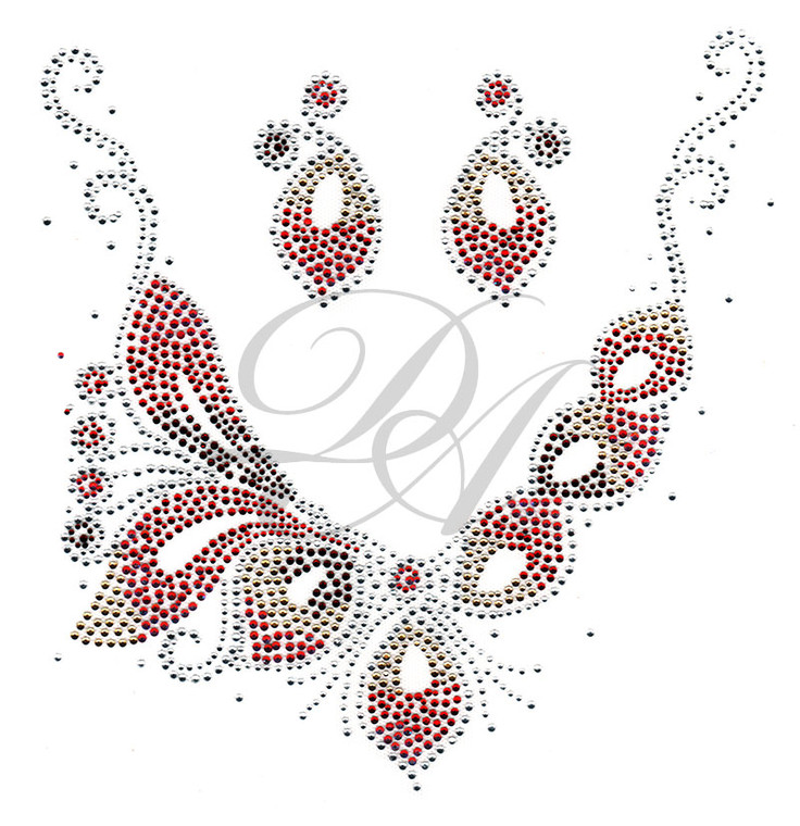 Ovrs7176 - Open Fall Leaves V Neckline - ON SALE!