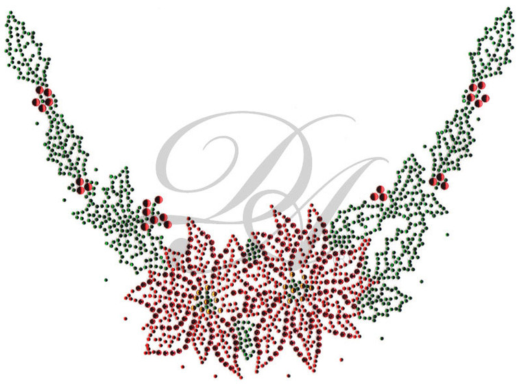 Ovrs6106 - Poinsettia Round Neckline 