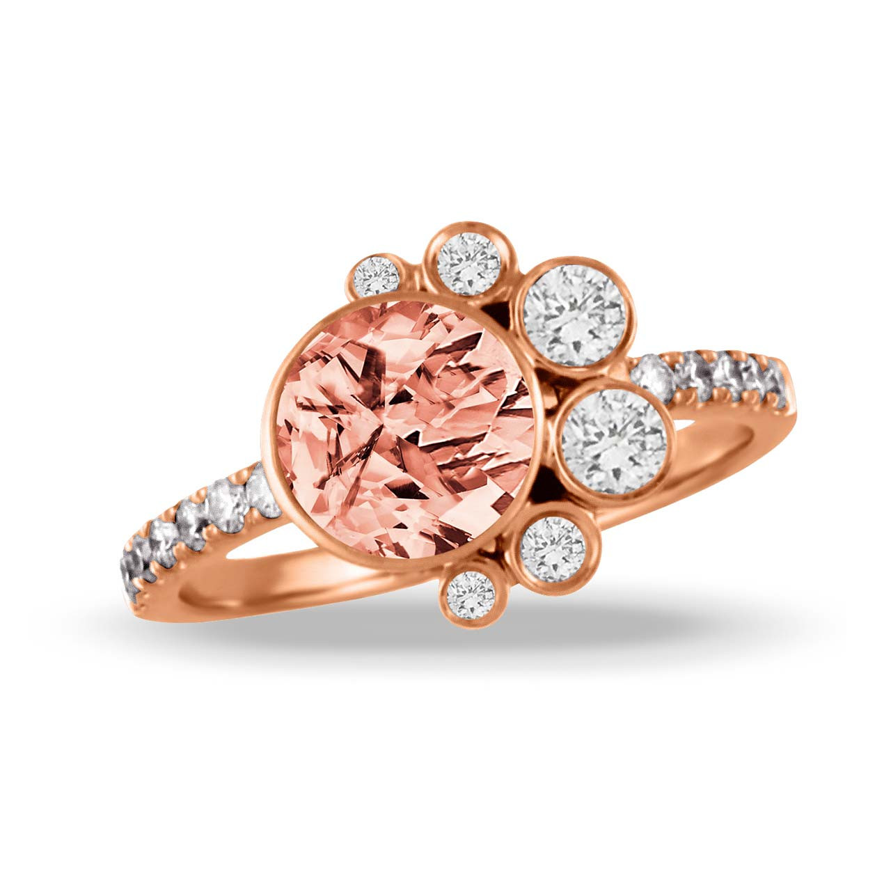 Doves by Doron Paloma 18K Rose Gold Diamond Morganite Ring