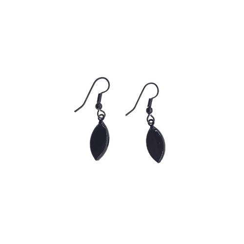 E90B-Ag Earrings - Wire, Single Leaf