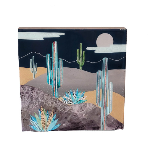 12" x 12" Desert  Landscape Collage LR-C