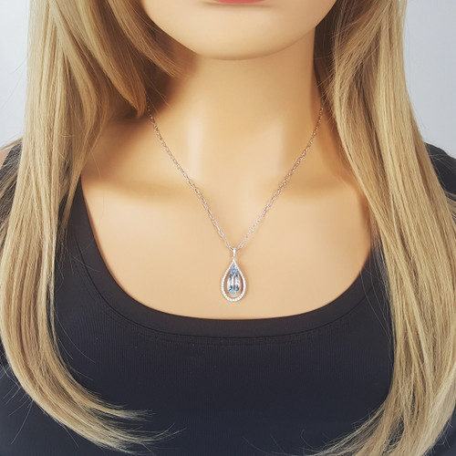 teardrop sky blue topaz necklace teardrop sky blue topaz necklace