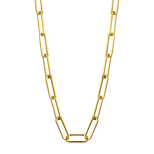 18k yellow gold paper clip chain 18" long