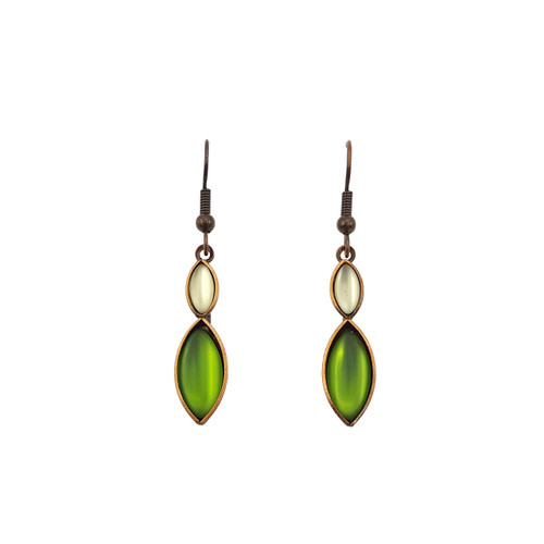 E99Z-NO Earrings - Wire, Double Leaf