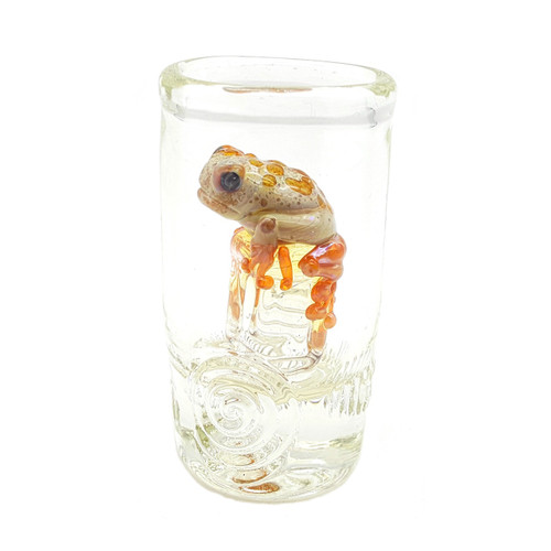 Brown Frog Inside Shot Glass