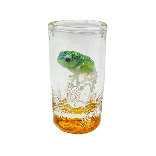 Teal Frog Inside Shot Glass