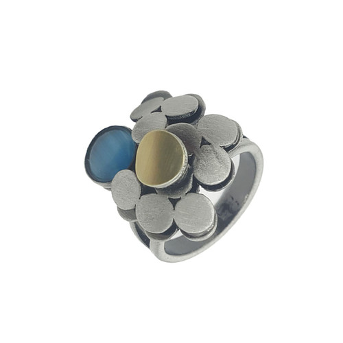 abstract ring with aqua gemstone