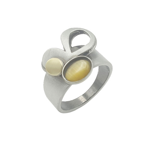 abstract ring with yellow gemstone