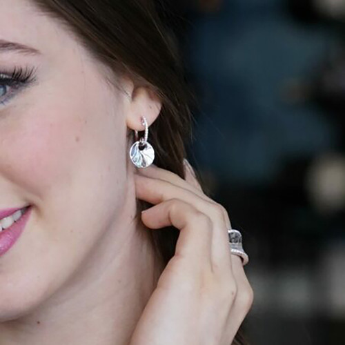 white gold circle earrings with abalone and diamonds white gold circle earrings with abalone and diamonds