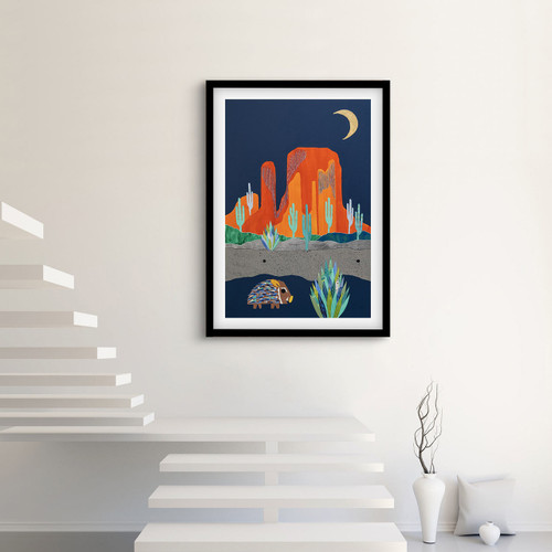 framed javelina wanderer print on display framed javelina wanderer print on display