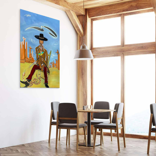 clint's rattlesnake oil painting on wall clint's rattlesnake oil painting on wall