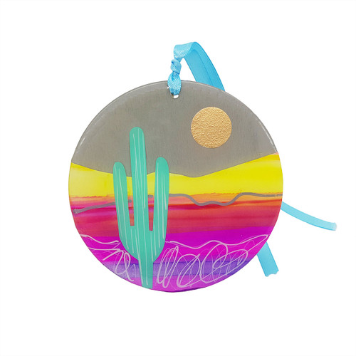 desert sunset round collage ornament desert sunset round collage ornament
