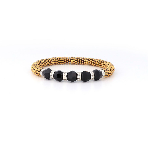 Jet Black Crystal Stretchable Bracelet