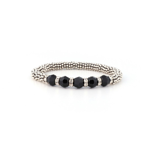Jet Black Crystal Stretchable Bracelet