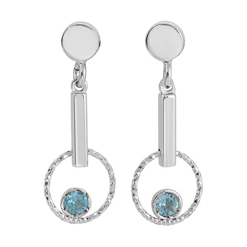 Sterling Silver and Blue Topaz Waltz Earrings