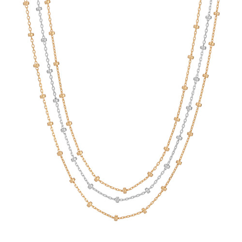 Sterling Silver and Yellow Gold Plated Duet Necklace