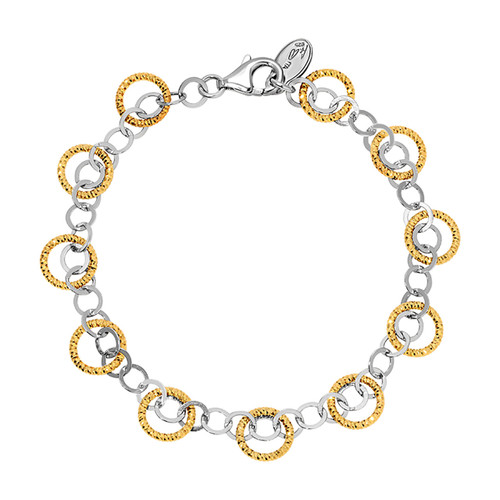 Sterling Silver and Yellow Gold Plated Sparkle and Sparkle Bracelet