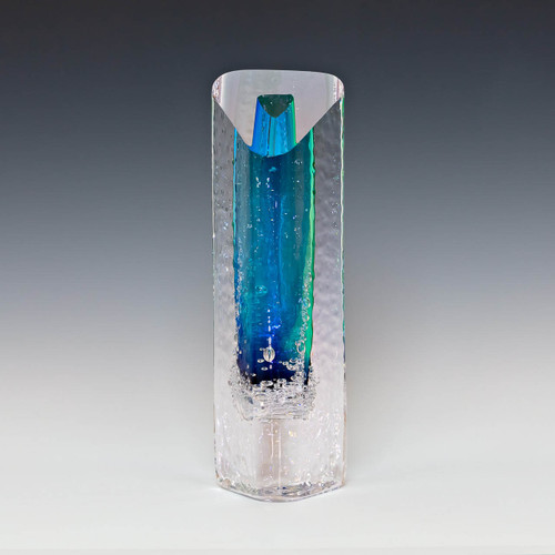 Sea Foam Heavy Triangle Bud Vase - Blue Multi Sea Foam Heavy Triangle Bud Vase - Blue Multi