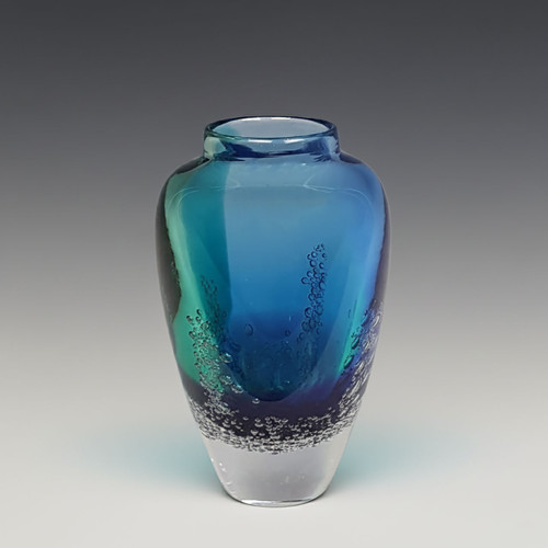 Sea Foam Closed Mouth Vase -Blue Multi - Small