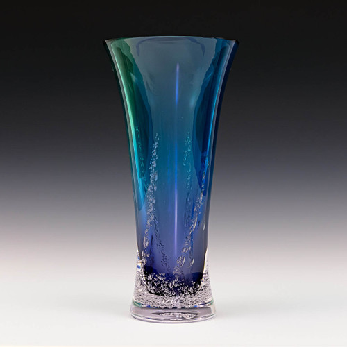 Sea Foam Flowing Flared Vase - Blue Multi Sea Foam Flowing Flared Vase - Blue Multi