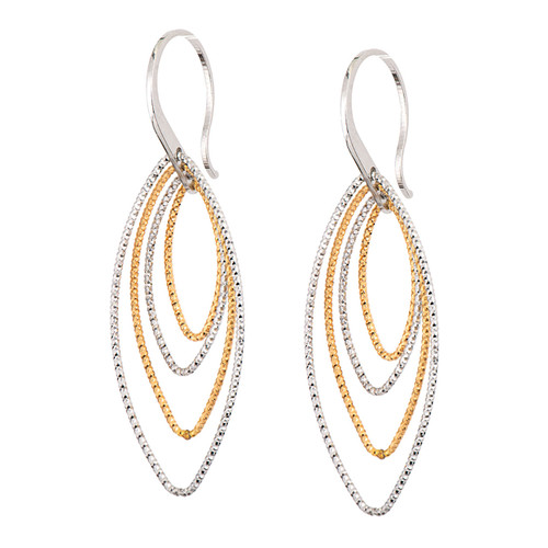 Rhodium and Yellow Gold Plated Sterling Silver Isla Earrings