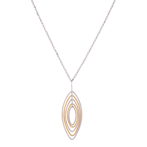 Rhodium and Yellow Gold Plated Sterling Silver Isla Necklace