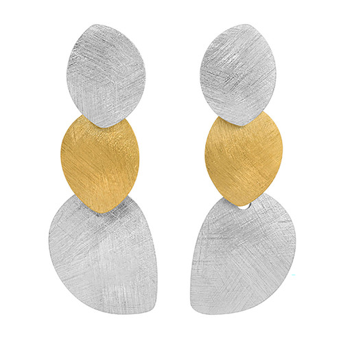 Gold and silver earrings by Frederic Duclos